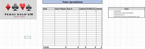 Folha De Excel Poker