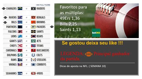 Nfl Apostas Linhas De Semana 10