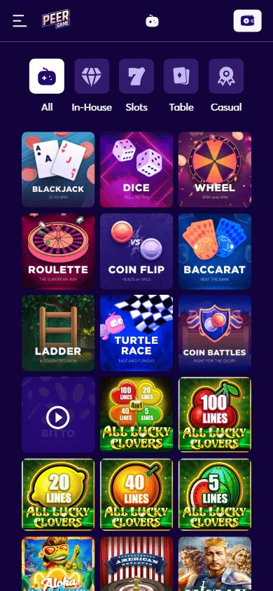 Peergame Casino Mobile