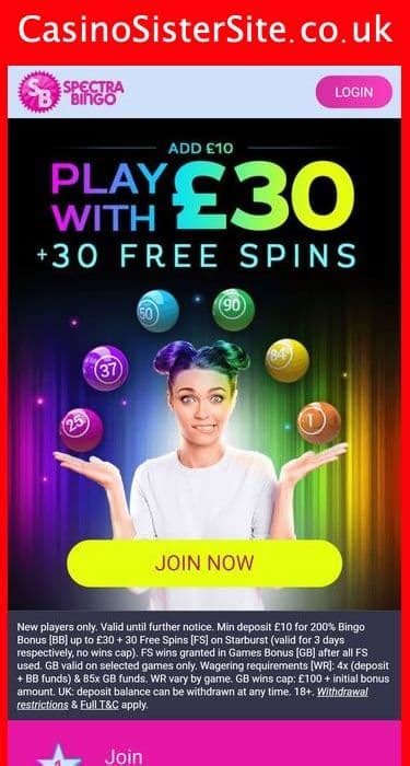 Spectra Bingo Casino Mobile